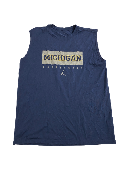 Colin Castleton Michigan Basketball Team-Issued Workout Tank (Size XLT)