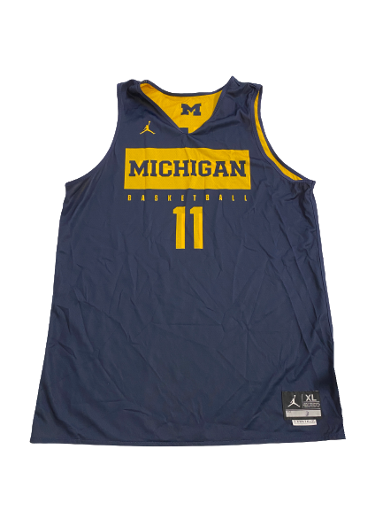 Colin Castleton Michigan Basketball Player-Exclusive Reversible Practice Jersey (Size XL)