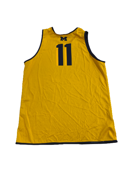 Colin Castleton Michigan Basketball Player-Exclusive Reversible Practice Jersey (Size XL)