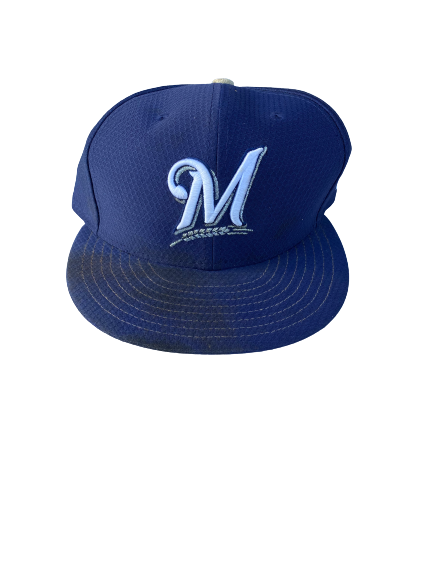 Keegan McCarville Milwaukee Brewers Game Worn Hat (Size 7 1/4)