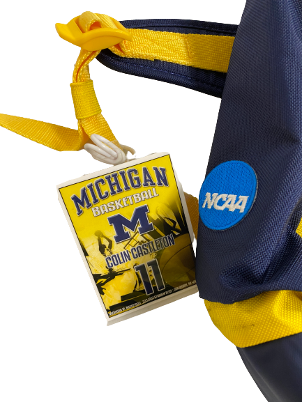 Colin Castleton Michigan Basketball Player-Exclusive Backpack With RARE NCAA Jersey Patch and Player Tag (Used for March Madness)