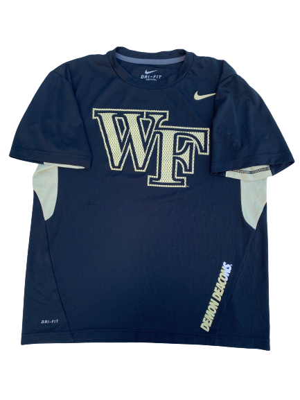 Tabari Hines Wake Forest Team Issued Workout Shirt with Number on Back (Size M)
