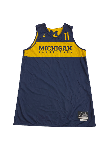 Colin Castleton Michigan Basketball Player-Exclusive Reversible Practice Jersey (Size L)