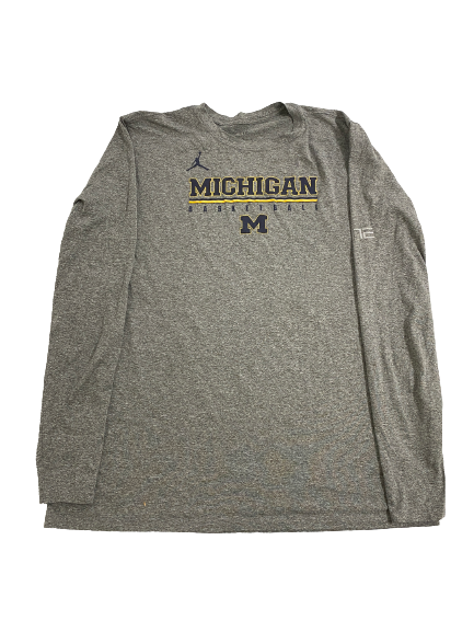 Colin Castleton Michigan Basketball Team-Issued Long Sleeve Shirt (Size XLT)