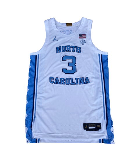 Andrew Platek North Carolina Basketball 2020-2021 (SENIOR SEASON) GAME WORN Jersey (Size 46)