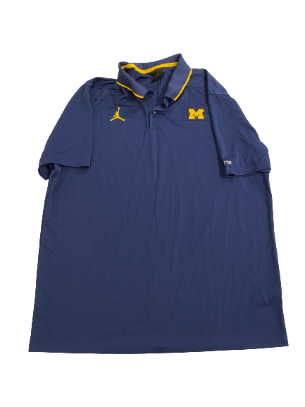 Colin Castleton Michigan Basketball Team-Issued Polo Shirt (Size XL)