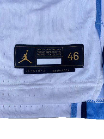 Andrew Platek North Carolina Basketball 2020-2021 (SENIOR SEASON) GAME WORN Jersey (Size 46)