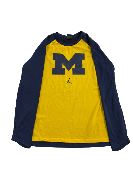 Naz Hillmon Michigan Basketball Team Issued Pre-Game Long Sleeve Shirt (Size Women&