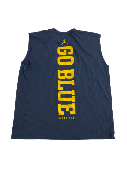 Colin Castleton Michigan Basketball Team-Issued Workout Tank (Size XL)