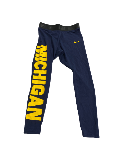 Naz Hillmon Michigan Basketball Team Issued Leggings (Size Women&