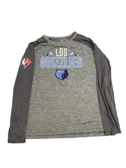 Killian Tillie Memphis Grizzlies Player Exclusive "LOS GRIZZLIES" Pre-Game Long Sleeve Shooting Shirt (Size XL)