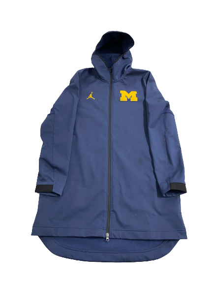 Naz Hillmon Michigan Basketball Team Exclusive Long Jacket (Size L)