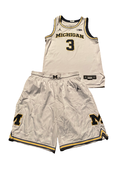 Zavier Simpson Michigan Basketball 2019-2020 Season Game Worn Uniform Set