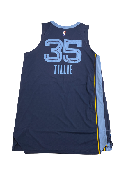 Killian Tillie Memphis Grizzlies SIGNED Game Issued Jersey with BILL RUSSELL PATCH (Size 52)