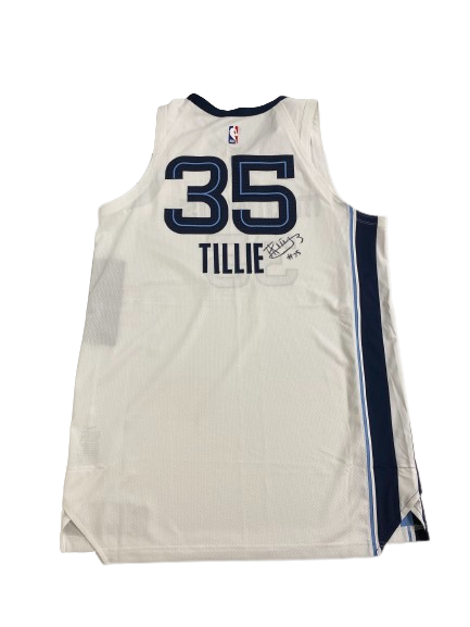 Killian Tillie Memphis Grizzlies SIGNED Game Issued Jersey with BILL RUSSELL PATCH (Size 52)