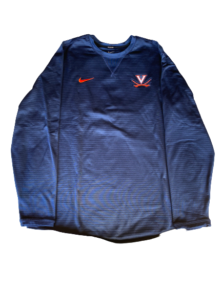 Jay Huff Virginia Basketball Team Issued Waffle Crewneck Pullover (Size XL)