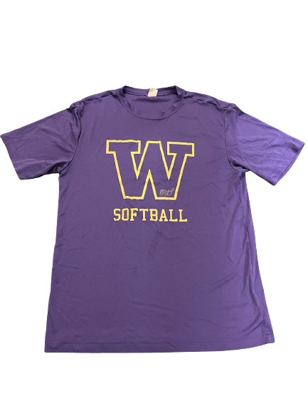 Sis Bates Washington Softball Team Issued SIGNED Workout Shirt (Size M)
