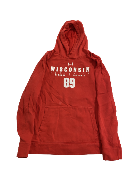 A.J. Abbott Wisconsin Football Player-Exclusive Hoodie With Number (Size L)