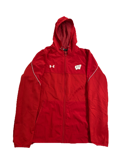 A.J. Abbott Wisconsin Football Team-Issued Zip-Up Jacket (Size L)