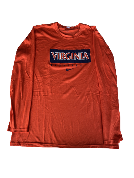 Jay Huff Virginia Basketball Team Issued Long Sleeve Shirt (Size XLT)
