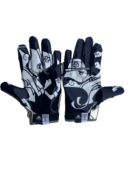 Torii Hunter Jr. Notre Dame Game Worn Team Exclusive Football Gloves (Size XL)