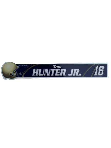 Torii Hunter Jr. Notre Dame Football Locker Room Name Plate