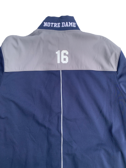 Torii Hunter Jr. Notre Dame Player Exclusive Jacket with Number on Back (Size XL)