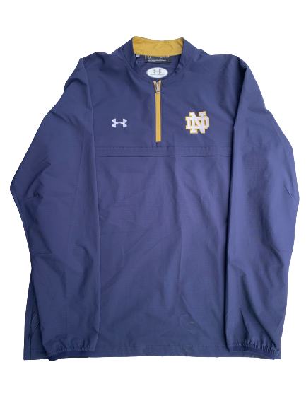 Torii Hunter Jr. Notre Dame Team Issued Long Sleeve Quarter-Zip Pullover (Size XL)