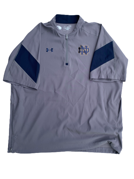 Torii Hunter Jr. Notre Dame Team Issued Short Sleeve Quarter-Zip Pullover (Size L)