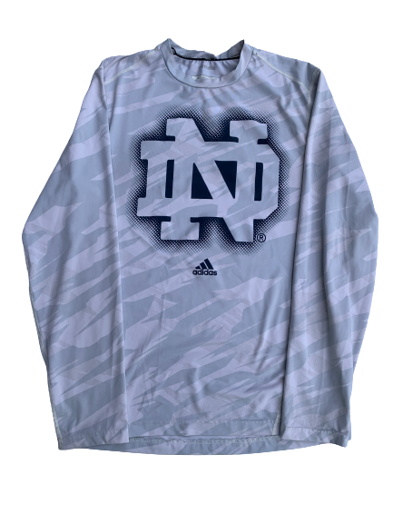 Torii Hunter Jr. Notre Dame Team Issued Long Sleeve Shirt with Number on Back (Size M)