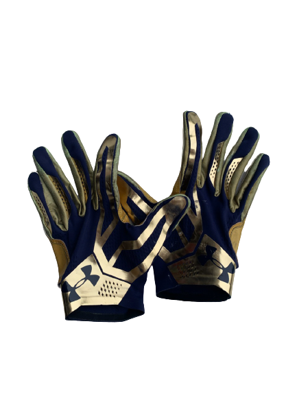 Torii Hunter Jr. Notre Dame Game Worn Team Exclusive Football Gloves (Size XL)