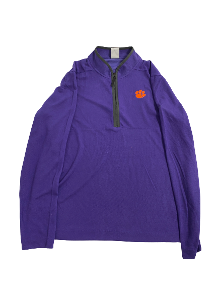 Brevin Galloway Clemson Basketball Player-Exclusive Sideline Quarter-Zip Pullove (Size L) (New With $85 Tag)