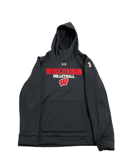 Anna MacDonald Wisconsin Volleyball Player-Exclusive Hoodie With Number (Size Women&