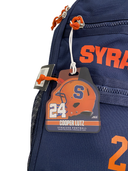 Cooper Lutz Syracuse Football Player-Exclusive Backpack With Number and Player Tag