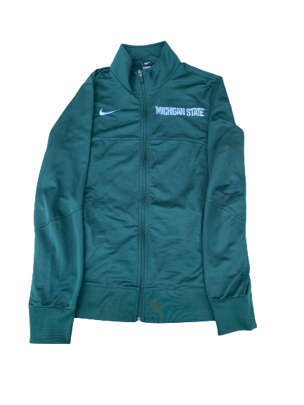 Travis Trice Michigan State Basketball Team Issued Zip Up Jacket (Size L)