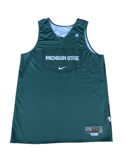 Travis Trice Michigan State Basketball Player Exclusive Signed Reversible Practice Jersey (Size L)