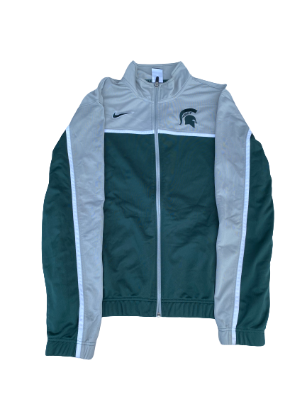 Travis Trice Michigan State Basketball Team Issued Zip Up Jacket (Size L)