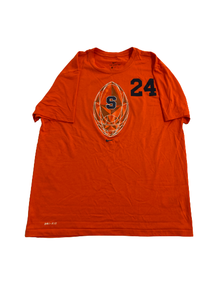 Cooper Lutz Syracuse Football Player-Exclusive Pre-Game Warm-Up T-Shirt with 