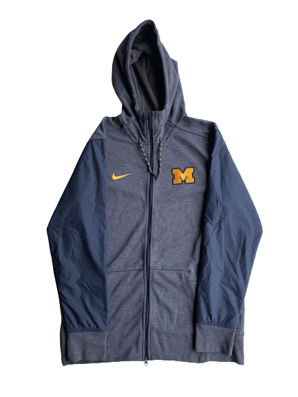 Brendan Warren Michigan Hockey Zip-Up Jacket With Hood (Size L)