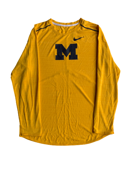 Brendan Warren Michigan Hockey Nike Long Sleeve Shirt (Size L)