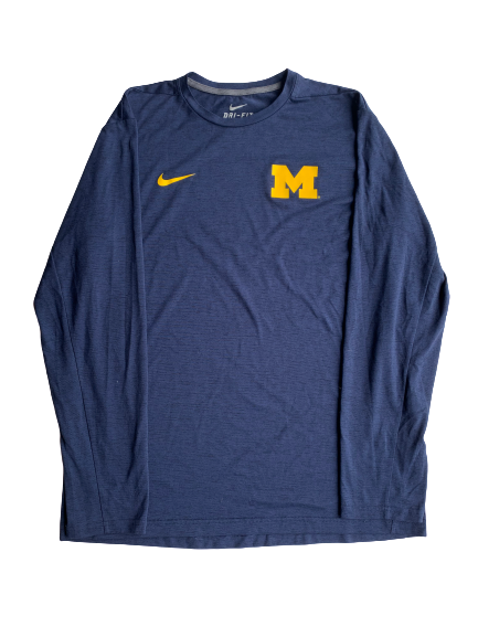 Brendan Warren Michigan Hockey Nike Long Sleeve Shirt (Size L)