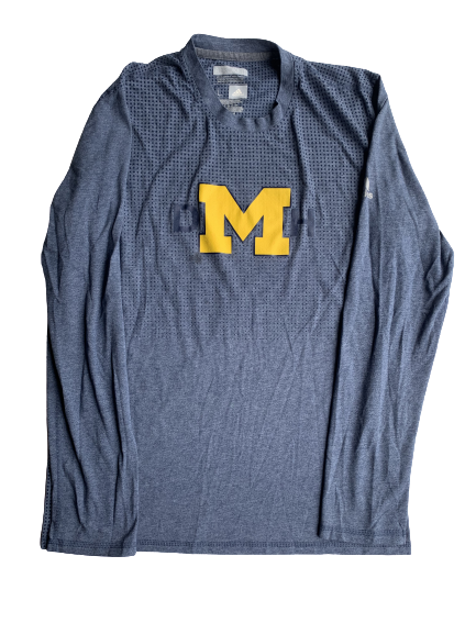 Brendan Warren Michigan Hockey Adidas Long Sleeve Shirt (Size L)