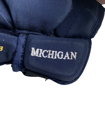 Brendan Warren Michigan Hockey Game-Worn Bauer Gloves