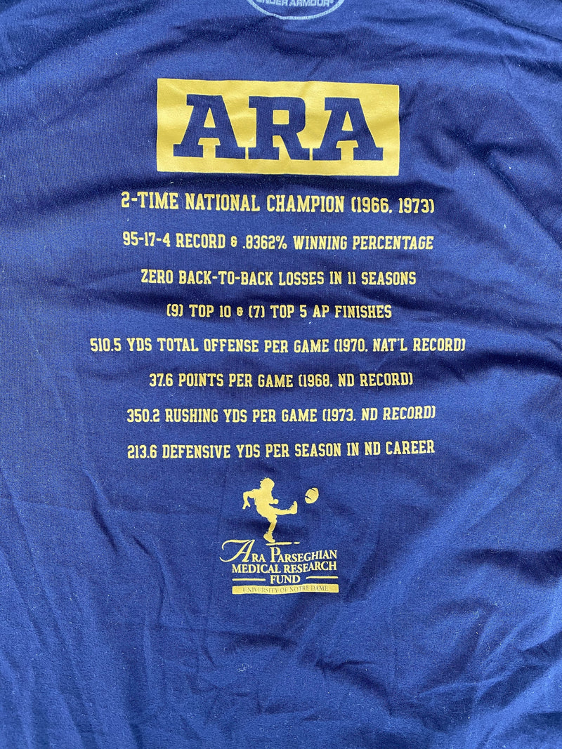 Tommy Kraemer Notre Dame Football Team Issued "Ara" Shirt (Size XXL)