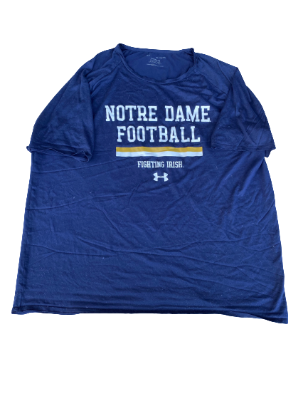 Tommy Kraemer Notre Dame Football Team Issued Workout Shirt (Size XXXL)
