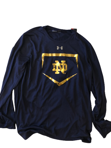 Daniel Jung Notre Dame Baseball Long Sleeve Shirt with NUMBER ON BACK (Size L)