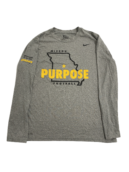 Sean Koetting Missouri Football Player-Exclusive "Purpose" Long Sleeve Shirt (Size XL)