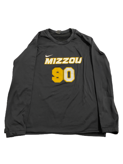 Sean Koetting Missouri Football Player-Exclusive Long Sleeve Waffle Style Crewneck Shirt With Name and Number (Size XL)