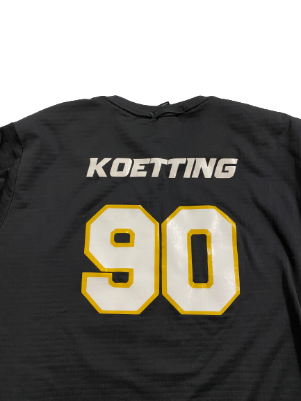 Sean Koetting Missouri Football Player-Exclusive Long Sleeve Waffle Style Crewneck Shirt With Name and Number (Size XL)