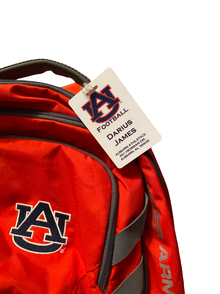 Darius James Auburn Football Team Issued Backpack With Player Tag
